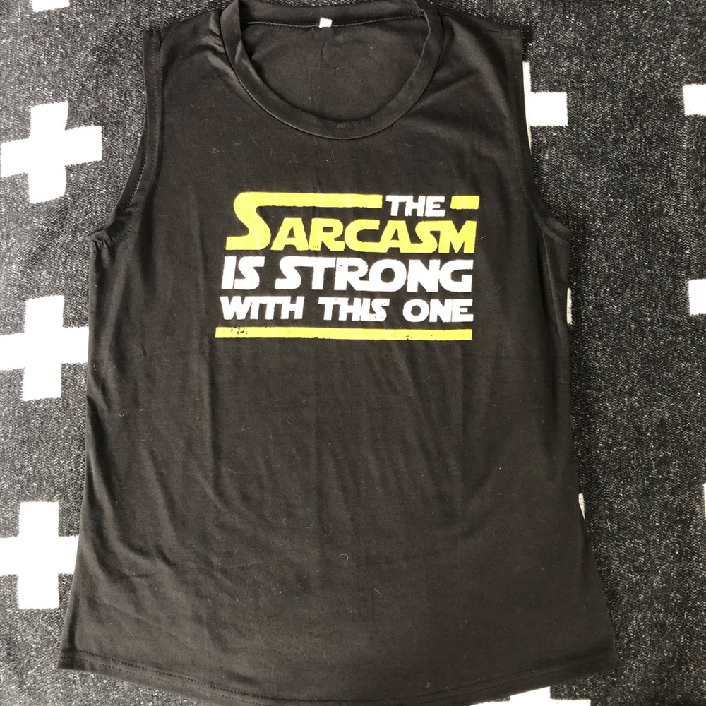 🆕 ‘sarcasm’ Tank Top- Black- NWOT